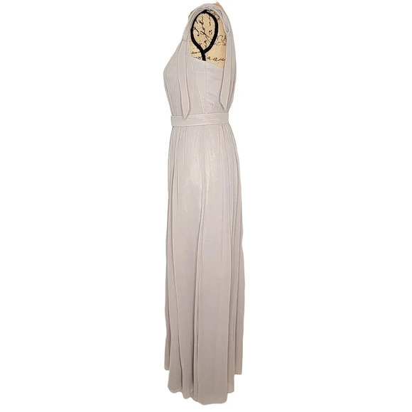 AFTER SIX Womens Bridesmaids Lux Chiffon Belted Evening Gown Size 2 Taupe New - Picture 3 of 16